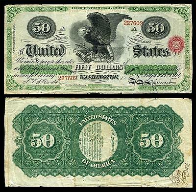 Nice Crisp Unc. 1864 U.s. $50.00 Greenback Bank Copy Note! Read Description
