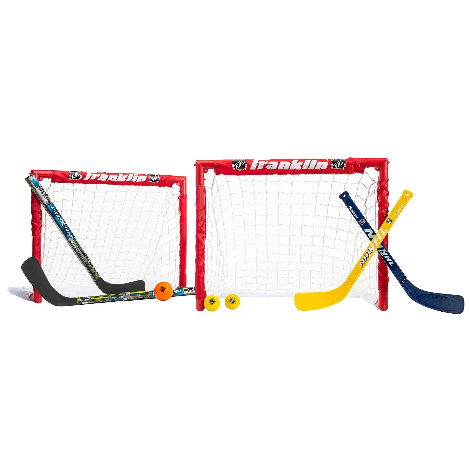 Franklin Sports - Nhl Kids Folding Hockey Goals Set - (2) Street Hockey & Kne...