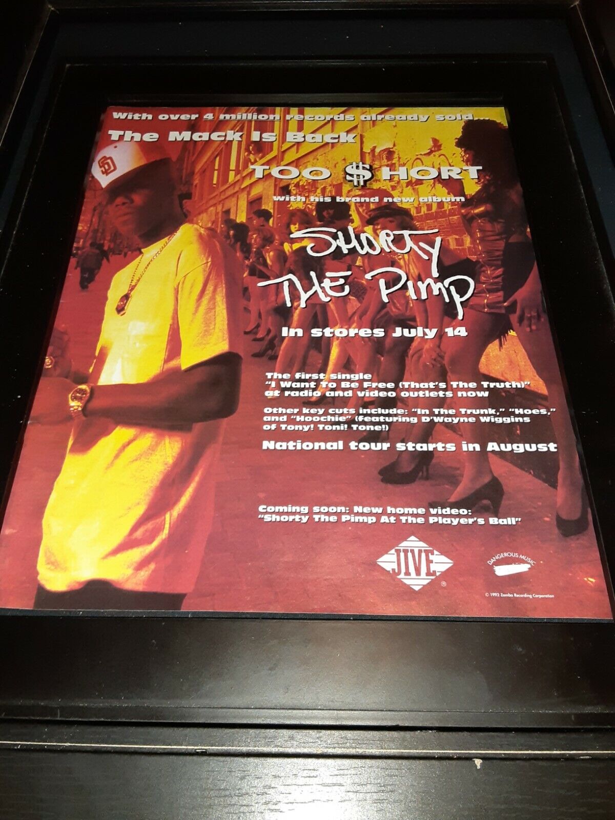 Too $hort Shorty The Pimp Rare Original Promo Poster Ad Framed!