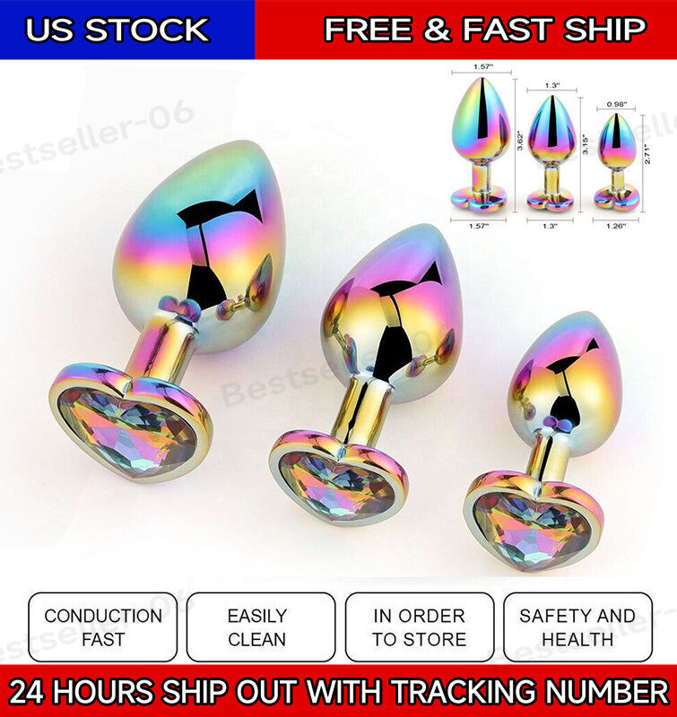 Anal Butt Plug Heart Stainless Jewel Butt Plug Sex Toy For Women Men Couple Gift