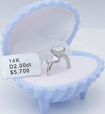 1ct Moissanite D Vs2 Enhanced Diamond Wedding Ring Round Cut 14k White Gold