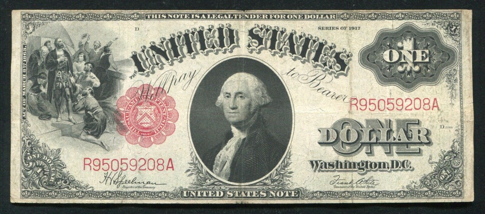 Fr. 39 1917 $1 One Dollar Legal Tender United States Note Very Fine+