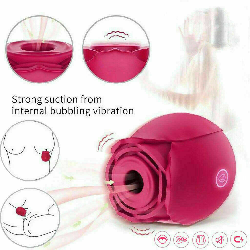 Rose Sucking Vibrator Clit Sucker Dildo Women G-spot Massager Sex Toy For Women