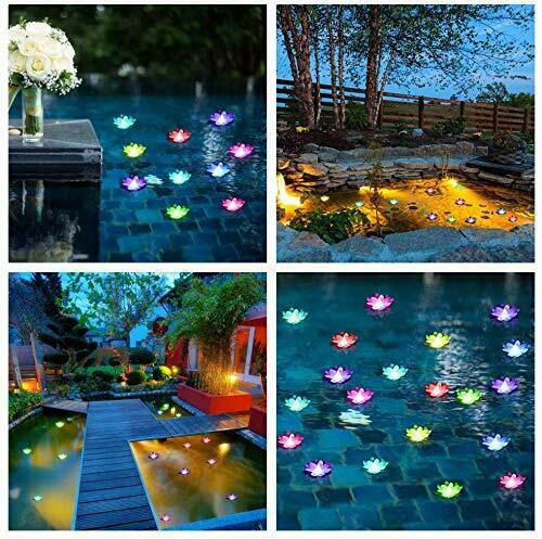 Floating Lotus Lights Water Lily Candles Light For Pool Festival Nigh 10 Pcs
