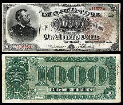 Nice Crisp 1890 $1000.00 Treasury  Copy Banknote!