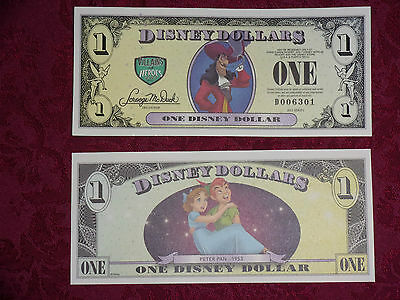 2013 $1 Disney Dollar Captain Hook - A Series - Sold All Of The D's   -  New