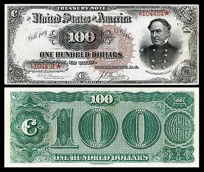 Nice Crisp 1890 $100.00 Treasury  Copy Banknote!