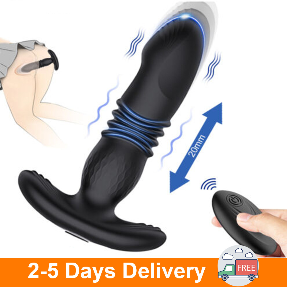 Vibrating Thrusting Prostate Massager Vibrator Dildo Sex Toys Anal Butt Plug Men